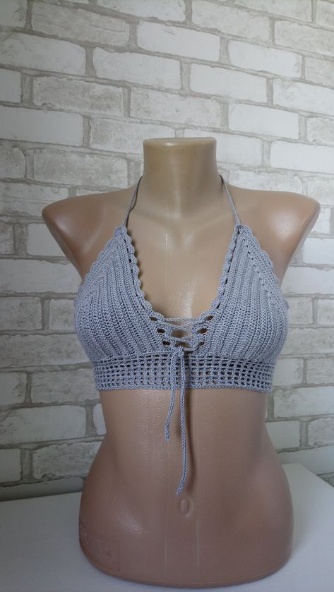 Crochet Swim Top, Halter Top Crochet, Crochet Bra, Crochet Swim, Top Halter, Crochet Halter Tops, Festival Tops, Beach Tops, Swim Top