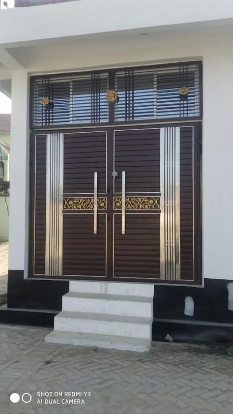 Front Steel Gate Design, Main Grill Gate Design, Latest Main Gate Designs, Latest Gate Design, Iron Main Gate, Iron Main Gate Design, Balcony Glass Design, Bio Data For Marriage, Main Gates