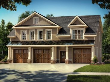 Garage Apartment Plan, 019G-0036 Garage With Workshop Plans Layout, Upstairs Apartment, Craftsman Garage, Garage Apartment Plan, House Flip, Carriage House Plans, Garage Addition, Garage Apartment Plans, Income Property