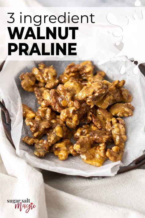 Walnut Pralines Recipe, Walnut Pralines, Easy Pecan Desserts, Pecan Desserts Easy, Creamy Pralines Recipe, Nut Praline, Praline Recipes, Pecan Dessert Recipes, Caramelized Walnuts