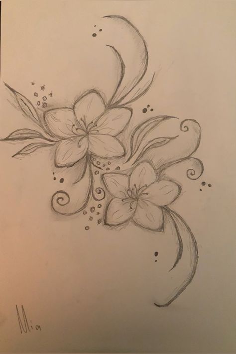 Small Flower Drawings, Hibiscus Drawing, Cute Flower Drawing, Simple Flower Drawing, Easy Graffiti Drawings, Easy Flower Drawings, Flower Drawing Design, Flower Art Drawing, Meaningful Drawings