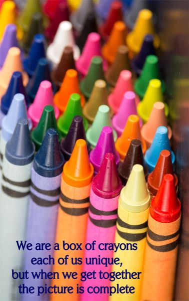 quote about crayons and differences Color Your World Quotes, Crayon Quotes, Art Teacher Quotes, Crayons Quote, Inclusion Quotes, Diversity Quotes, Unity Ring, Chiropractic Quotes, Art Room Posters