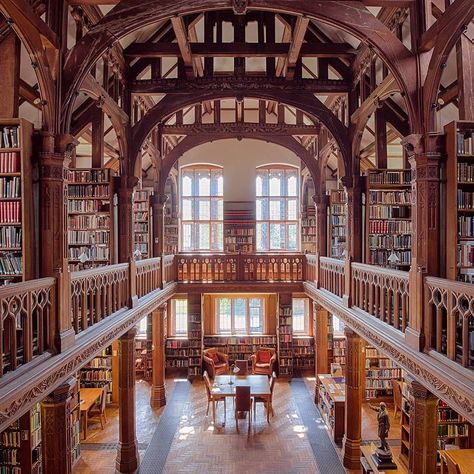 Going to the library is like owning a fantastic passport that lets you take worldwide adventures. Book-lovers sure have a hard time leaving them on the Gladstone Library, Stephanie Scott, Library Hotel, Old Libraries, Library Bookshelves, Dream Library, Beautiful Library, Old Library, Wales Uk