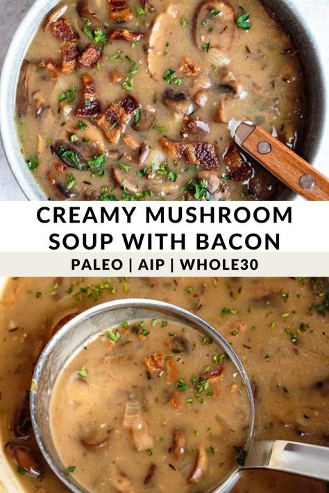 Aip Soups And Stews, Aip Soup Recipes, Aip Crockpot Recipes, Paleo Mushroom Soup, Aip Soup, Aip Lunch, Aip Dinner, Autoimmune Diet Recipes, Aip Diet Recipes