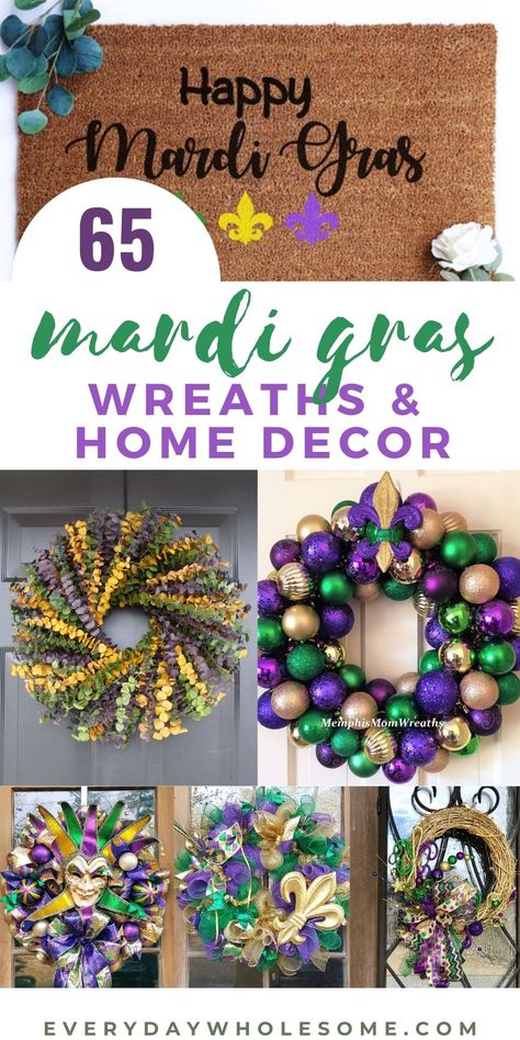 Mardi Gras Yard Decorations, Simple Mardi Gras Decorations, Mardi Gras Mantel Decorations, Mardi Gras Decorations Outdoor, Mardi Gras Wreaths For Front Door Diy, Mardi Gras Bead Wreath, Mardi Gras Decorations House Outdoor, Mardi Gras Wreath Ideas, Diy Mardi Gras Wreath