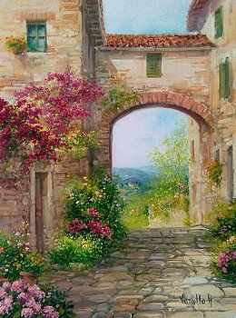 Tuscany Italy Painting, Tuscany Paintings Landscapes, Paintings Of Italy, Tuscany Paintings, Italy Paintings, Tuscany Landscape, Toscana Italy, Italian Paintings, Italy Painting