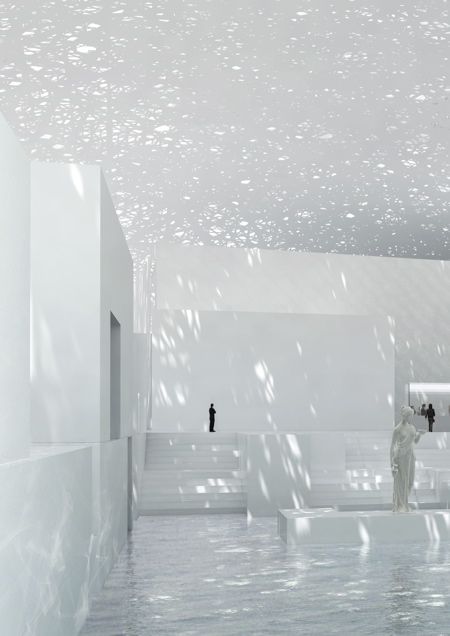 Louvre Abu Dhabi, Jean Nouvel, Louvre Museum, Shades Of White, Design Museum, Exhibition Design, Space Design, Light Art, 인테리어 디자인