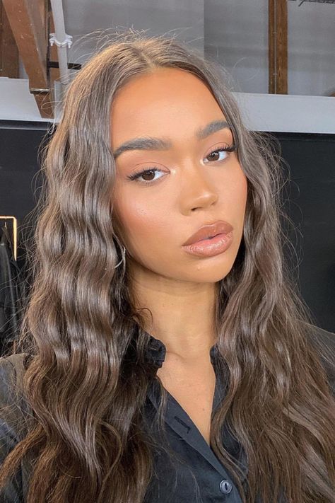 'Taupe brunette' is 2024's coolest colour trend (literally) - we love it styled silky straight, braided or with soft mermaid waves. 📷:michelledomingos Mermaid Hair Brunette, Soft Waves Hair, Braided Waves, Spring Hair Trends, Cool Hairstyles For Girls, Colour Trend, Mermaid Waves, Spring Hairstyles, Summer Hair Color