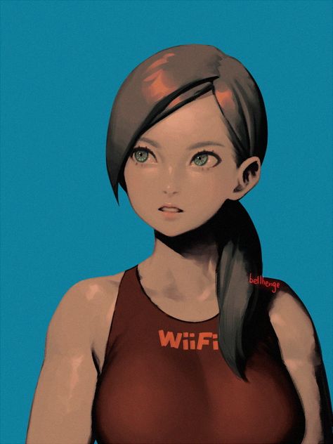 Wii Fit Trainer Fan Art, Wii Fit Trainer Art, Pichu Pokemon, Wii Fit, Game Wallpaper Iphone, Nintendo Characters, Super Smash Brothers, Video Game Characters, Portrait Illustration