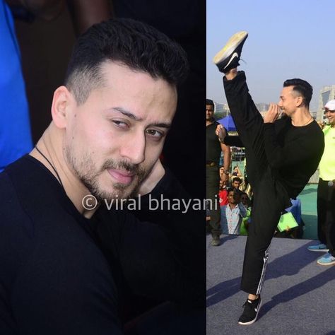 Tiger Shroff Tiger Shroff Haircut, Tiger Shroff Hairstyle, 2 Hairstyles, Poses Male, Black Blazer Men, Tiger Love, Blazer Men, Indian Actors, Tiger Shroff