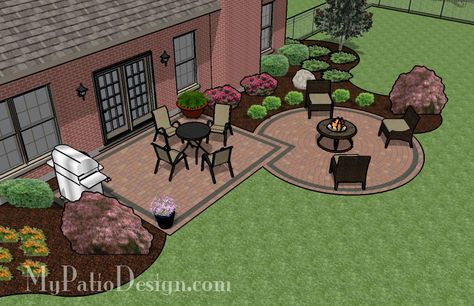 Circle Paver Kit Patio with Fire Pit | Patio Designs and Ideas Circle Patio, Patio With Fire Pit, Patio Addition, Circle Designs, Fire Pit Area, Fire Pit Patio, Patio Designs, Fire Pit Backyard, Paver Patio