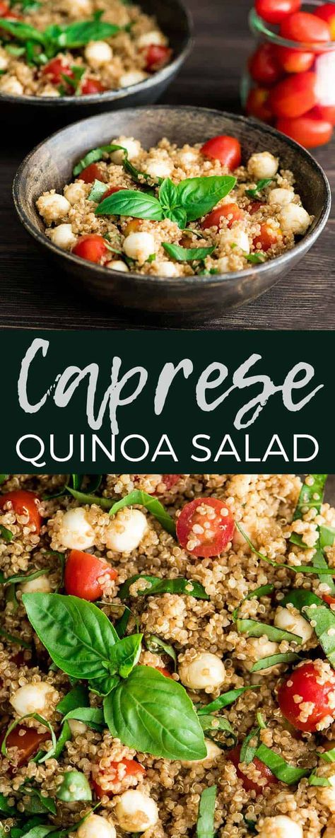 Caprese Quinoa Salad, Caprese Quinoa, Salada Caprese, Salad Quinoa, Quinoa Recipes Healthy, Quinoa Salad Recipe, Quinoa Recipe, Quinoa Salat, Summer Side Dish