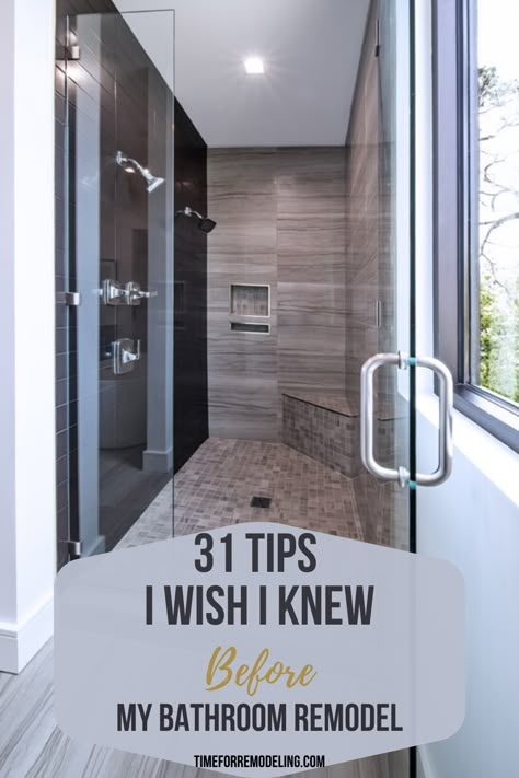 31 Tips I Wish I Knew Before My Bathroom Remodel - Remodeling Company Houston | Renovated Bathrooms Ideas, Functional Bathroom Ideas, Private Toilet In Master Bath, Smaller Bathroom Remodel Ideas, Easy Clean Bathroom Design, Master Bathrooms 2022 Trends Farmhouse, Small Bathroom Design On A Budget, Bath To Shower Remodel, How To Remodel A Bathroom