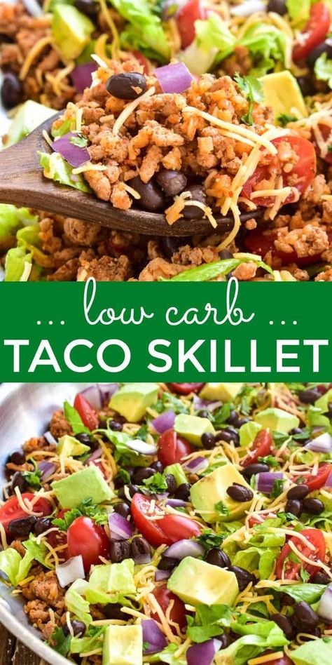 Traditional Tacos, Low Carb Taco, Taco Skillet, Healthy Low Carb Dinners, Healthy Dinner Recipe, Low Carb Tacos, Low Carb Diets, Menu Plan, Keto Diet Menu