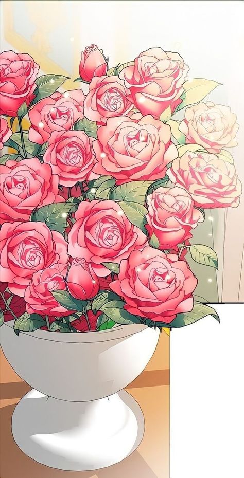 Aesthetic Manhwa Wallpaper, Flowers Anime Aesthetic, Rose Drawing Watercolor, Red Rose Sketch, Red Rose Tattoo Design, Background Red Rose, Red Rose Illustration, Sketch Rose, Rose Line Art