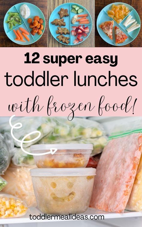 Easy toddler lunch ideas with frozen food! All of these yummy, healthy, and toddler approved lunches made with things from your freezer! Are you a busy mom? Stop here! And check out these frozen food lunch ideas. Picky Eating Toddler, Easy Toddler Lunches, Toddler Meal Ideas, Preschool Lunch, Toddler Lunch, Easy Toddler Meals, Toddler Dinner, Toddler Recipes, Toddler Breakfast