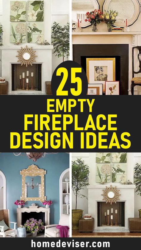 26 Awesome Empty Fireplace Design Ideas! Have an unused fireplace collecting dust or feeling stumped on how to reinvent dead space? This article spotlights 25 stunning empty fireplace design ideas guaranteed to spark inspiration and creativity. Fireplace Unused Ideas, Decor Inside Fireplace Ideas, Decorating Unused Fireplace Ideas, Decorating Old Fireplace, Old Fireplace Decor Ideas, Decorating Unused Fireplace, Decorating An Unused Fireplace, Decorative Fireplace Ideas Unused, Ideas For Unused Fireplace