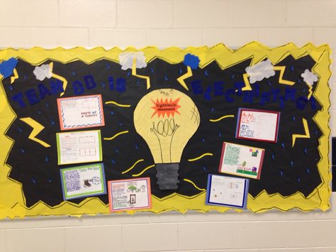 Electricity bulletin board Electricity Bulletin Board, Electrician Party, Classroom Displays Ks2, Notice Board Decoration, English Display, Listrik Statis, Science Display, Elementary Science Classroom, Bulletin Boards Theme