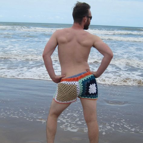 The Brandon- Men's Shorts Crochet Granny Style Adjustable Crochet Mens Shorts, Crochet Mens, Granny Style, Crochet Men, Shorts Crochet, Wallpaper Girly, Crochet Gift, Mens Swim Shorts, Iphone Wallpaper Girly