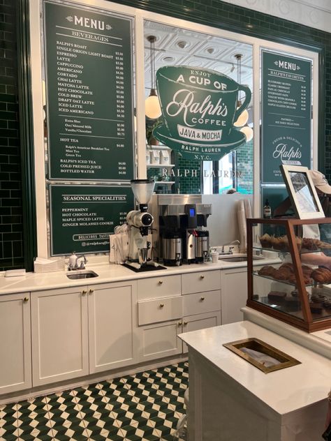 Ralph’s Cafe, Ralph’s Coffee Nyc, Ralph’s Coffee, Ralphs Coffee Nyc, Cafe Milano, Ralphs Coffee, New York Coffee, Bistro Kitchen, Bakery Design Interior