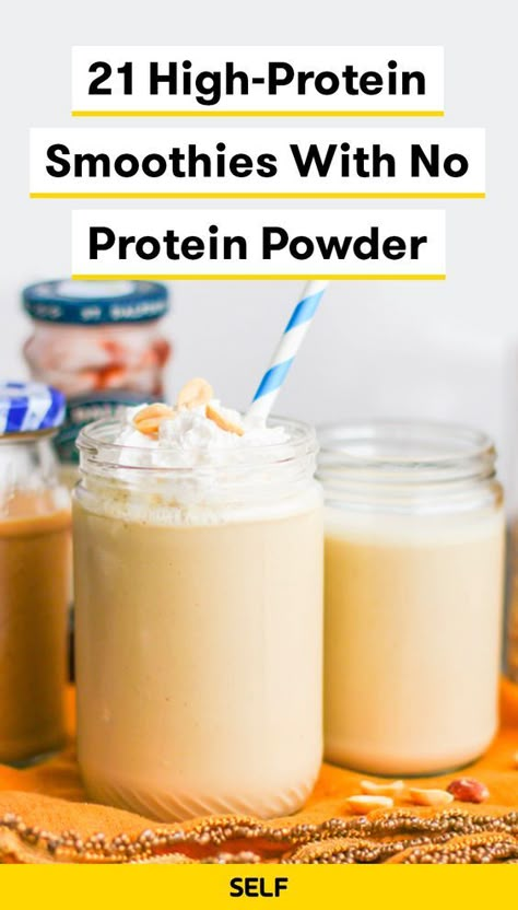 Protein For Breakfast, High Protein Smoothie Recipes, High Protein Smoothies, Protein Shake Smoothie, Curb Cravings, Detox Smoothies, Protein Smoothie Recipes, Delicious Smoothies, Protein Smoothies