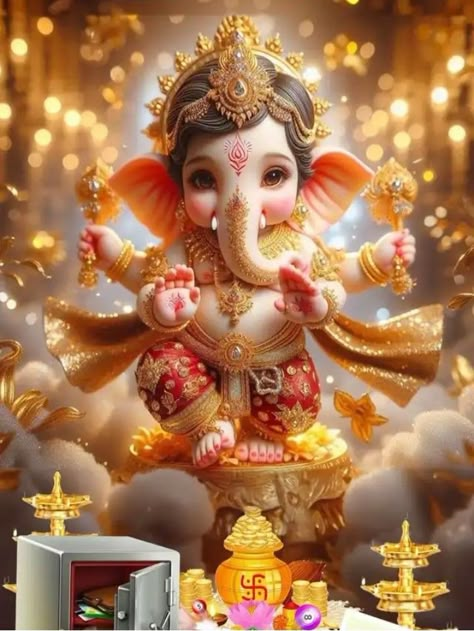 Shri Ganesh Images Hd, Photos Of Ganesha, Ganpati Bappa Photo, Shri Ganesh Images, Ganesha Tattoo, Baby Ganesha, Shakti Goddess, Cute Mobile Wallpapers, Creative Bookmarks