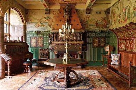 William Burges Ceiling Murals, Tower House, Painted Walls, Antique Interior, World Of Interiors, Victorian Gothic, Bohemian Home, Luxor, Led Zeppelin