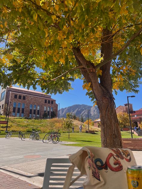 Colorado. BOCO. Flatirons. Boulder. Mountain. University. Yerba. Vogue. Tote. Boulder Colorado Aesthetic, Sko Buffs, Uc Boulder, Flatirons Boulder, Boulder University, Colorado Aesthetic, Colorado University, Outdoorsy Aesthetic, Campus Aesthetic