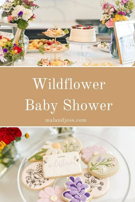 Wildflower Party Theme, Wildflower Baby Shower Ideas, Baby Shower Girl Ideas, Wildflower Is On The Way, Flower Baby Shower Theme, Baby Shower Wildflower, Wildflower Party, Girl Baby Shower Ideas, Baby Shower Game Cards