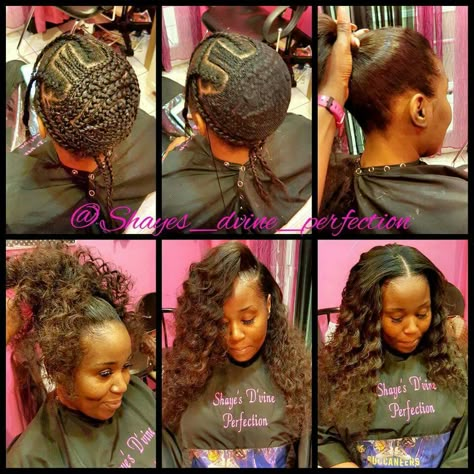 2 Part Flip Over Method Sew In  (817)714-8362 Arlington Tx Booking done online ONLY at: www.styleseat.com/shalandawilliams2 Flip Over Method Sew In Curly, Flip Over Method Sew In, Curly Flip Over Method Sew Ins, Braids And Sew In Hairstyles, Flip Over Sew In, Flip Over Method, Sew In Braid Pattern, Sew In Curls, Braiding Patterns