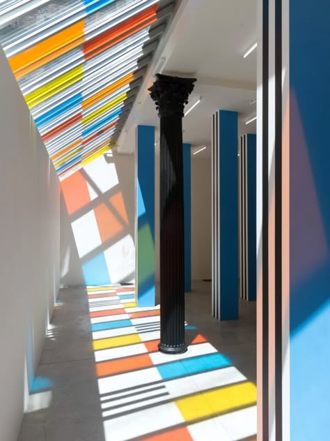 Daniel Buren, Kindergarten Design, Wood Pallet Wall, Space Interiors, Interior Design Magazine, Design Magazine, Design Milk, Contemporary Architecture, Ramen