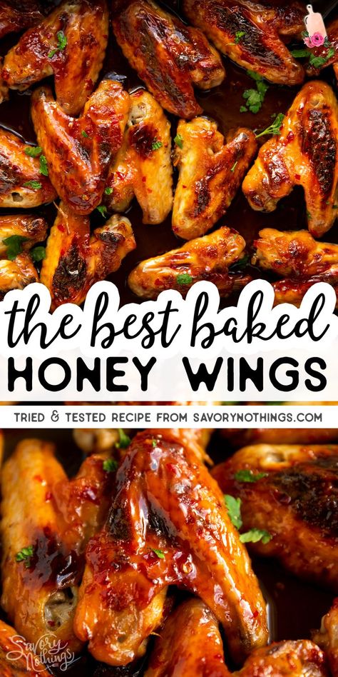 Honey Chicken Wings Recipe, Easy Baked Chicken Wings, Honey Garlic Wings, Honey Baked Chicken, Honey Wings, Honey Chicken Wings, Honey Garlic Chicken Wings, Simple Marinade, Wing Sauce Recipes