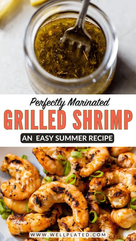 How to make perfect grilled shrimp every time with seasoning or marinade. No muss, no fuss, just an easy, healthy summer dinner ready fast! Grilled Shrimp Seasoning Recipes, Marinated Grilled Shrimp Recipes, Best Shrimp Marinade, Grilled Shrimp Recipes On Stove, Quick Shrimp Marinade For Grill, Grilled Shrimp Seasoning, Grilled Shrimp Marinade, Pasta With Herbs, Marinated Grilled Shrimp