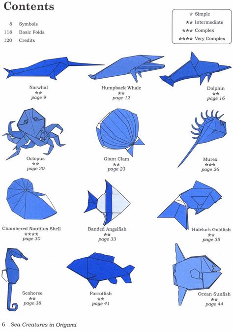 Origami sea creatures http://www.doverpublications.com/zb/samples/482340/children94a.htm Sea Origami, Origami Sea Creatures, Paper Beads Diy, Origami Swan, Origami Architecture, Origami Diagrams, Origami Decoration, Origami Wedding, Origami Ball