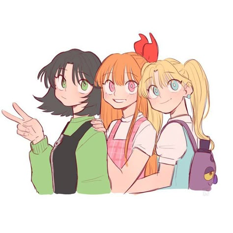 Power Puff Girls Fanart, Trios Cartoon Character, Ppg Fanart, Girl Fanart, Powerpuff Girls Cartoon, Super Nana, Powerpuff Girls Fanart, 3 Best Friends, Ppg And Rrb