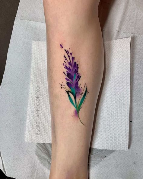 Lavender Flower Tattoos 2 Luffy Tattoo, Watercolor Lotus Tattoo, Aster Flower Tattoos, Flower Of Life Tattoo, Butterfly With Flowers Tattoo, Flower Shoulder Tattoo, Running Tattoo, Lily Flower Tattoos, Tulip Tattoo