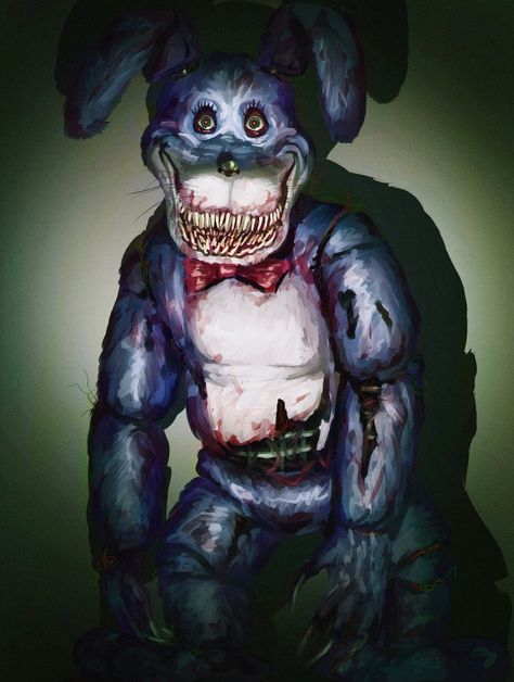 Nightmare Bonnie, Bonnie Fnaf, Fnaf Photos, Puppy Art, Creepy Pictures, Circus Baby, Freddy Fazbear, Scary Art, Fnaf Drawings