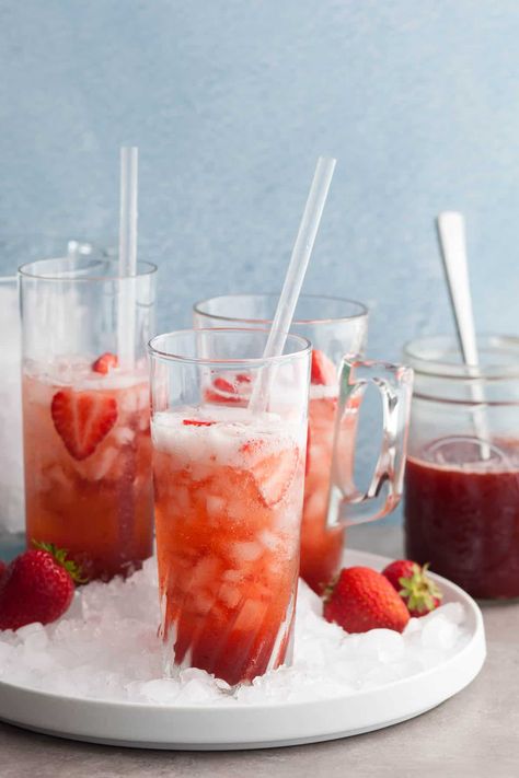 Learn how to make your own fruit-flavored soda water at home with this easy Italian strawberry soda recipe. Made with a homemade strawberry syrup, it’s a refreshing and flavorful way to cool off on a hot day.