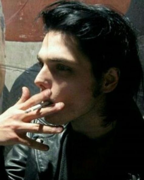 I don’t like smoking, but he makes it look so elegant and pretty Gerard Way, A Man, Black