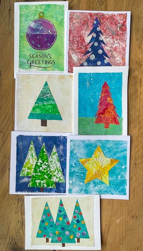 Gelli Print Christmas Cards, Easy Handmade Christmas Cards, Christmas Cards Easy, Gelli Plate Cards, Gel Plates, Christmas Cards Diy, I Lost Myself, Gelli Plate Techniques, Gelli Plate Art