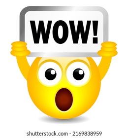 Wow surprised emoji vector cartoon on white background Excited Emoticon, Excited Emoji, Wow Emoji, Scared Emoji, Surprised Emoji, Cartoon Bubbles, Emoticon Faces, Emoji Characters, Emotion Faces