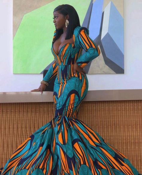 African Wedding Dress Ankara, Print Wedding Dress, African Prom Dresses Ankara, African Print Wedding Dress, Prom Dress African, African Prom Dress, Wedding Dress Reception, African Mermaid, African Gowns