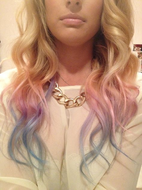 DIY Pink-Purple-Blue dip dye Pink And Blue Tips Hair, Blue Dip Dye Hair, Purple Dip Dye, Dipped Hair, Popular Images, Dyed Hair Pastel, Dip Dye Hair, Colored Hair Tips, Rainbow Hair Color