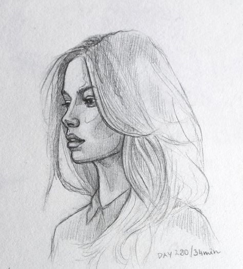 Drawing Ideas Pencil, Pencil Portrait Drawing, Pencil Work, Cute Sketches, Cool Pencil Drawings, Drawing Faces, Portrait Sketches, Sketchbook Art, Pencil Portrait