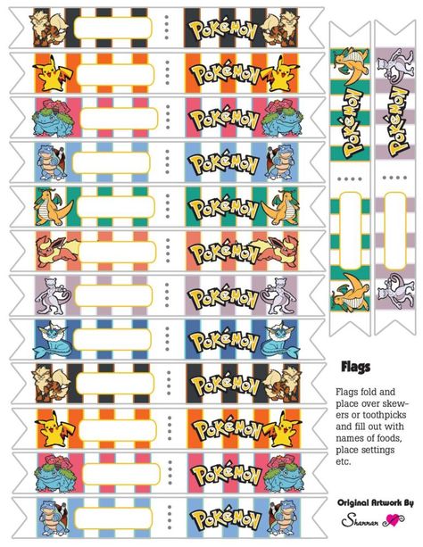 Pokemon Gift Tags Pokemon Name Tag, Pokemon Cupcakes Toppers, Pokemon Favor, Pokemon Birthday Card, Pokemon Bookmark, Birthday Pikachu, Pokemon Printables, Toy Story Gifts, Pokemon Themed Party