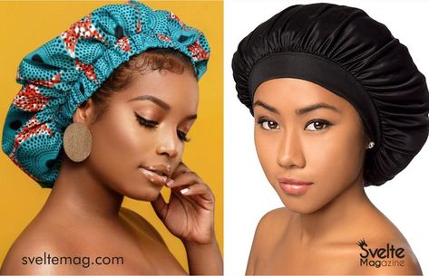 Satin Bonnet Pattern, Diy Satin Bonnet, Satin Hair Bonnet, Silk Hair Bonnets, Satin Bonnets, Hair Bonnets, Latest Aso Ebi Styles, Yarn Braids, Bonnet Pattern