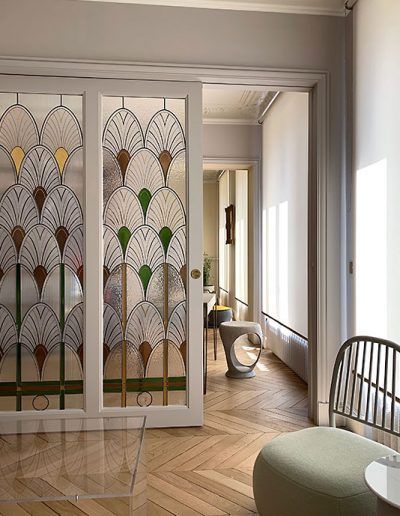 Salon Art Deco, زجاج ملون, Art Deco Interior Design, Deco Decor, Art Deco Home, Interior Deco, Art Deco Interior, Dream House Decor, Glass Doors