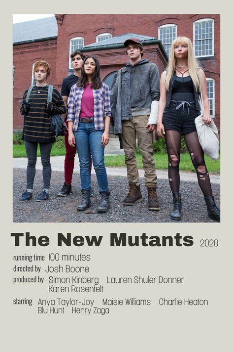 The New Mutants Poster, New Mutants Movie, Minimalist Polaroid Poster, Indie Movie Posters, New Mutants, The New Mutants, Tv Series To Watch, Buku Harry Potter, Movies List