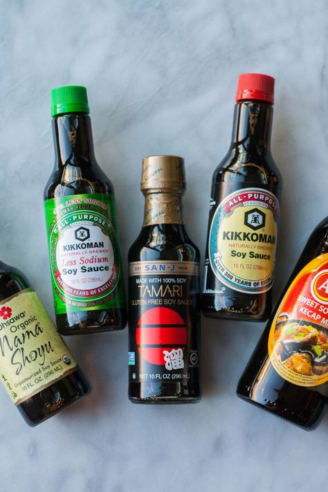 It’s hard to imagine any condiment shelf without a bottle of soy sauce — this intense sauce gives instant rich flavor to stir-fries, enhances sushi, and can add a quick punch of flavor to sauces and soups. But there are so many types of soy sauce out there it can be a bit confusing. Here’s our guide to the most common types of soy sauce and other sauces that are in the same family! Tamari Sauce, Kecap Manis, Chinese Restaurants, Health Diet Plan, Gluten Free Soy Sauce, Soya Sauce, Stir Fries, Cooking School, Cooking Instructions