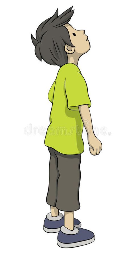 Boy is looking up. Boy in green shirt is looking up surprised #Sponsored , #PAID, #Paid, #Boy, #shirt, #surprised, #green Drawing Looking Up, Character Looking Up, Look Up Drawing, Cartoon Boy Drawing, Looking Up Illustration, Surprised Illustration, Boy Illustration Art, Boy Drawing Sketches, Looking Up Pose